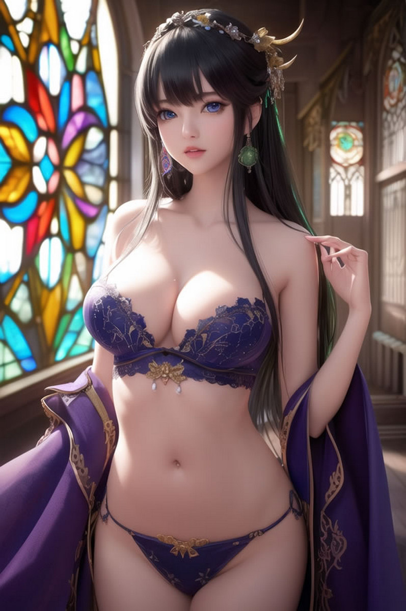 AI生成古裝閨閣里的大家閨秀人體美圖7