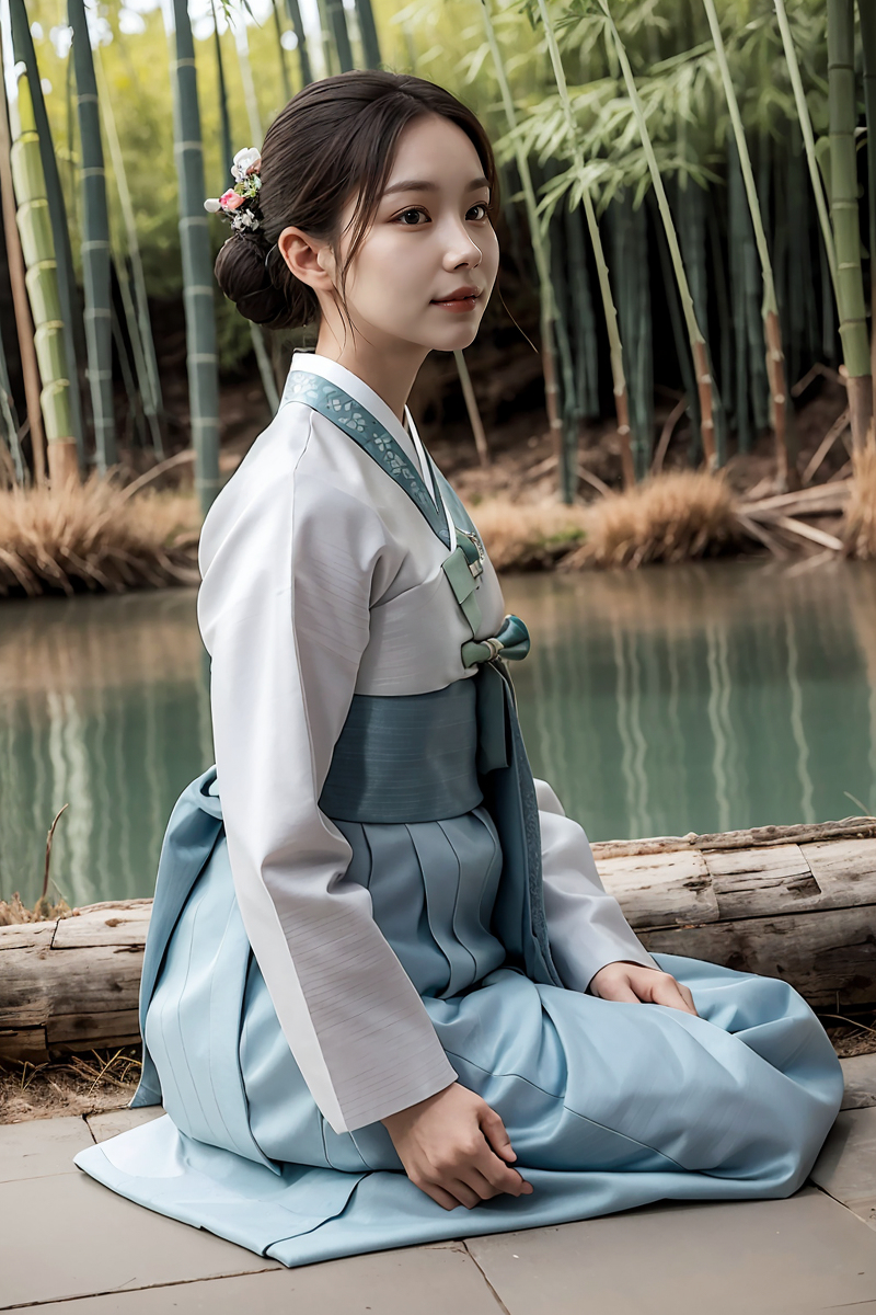 AI生成美女~韓國美女著韓服