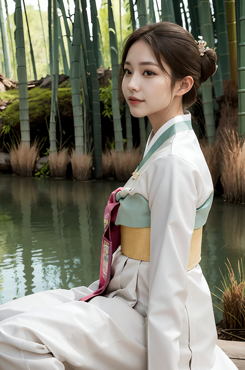 AI生成美女~韓國美女著韓服