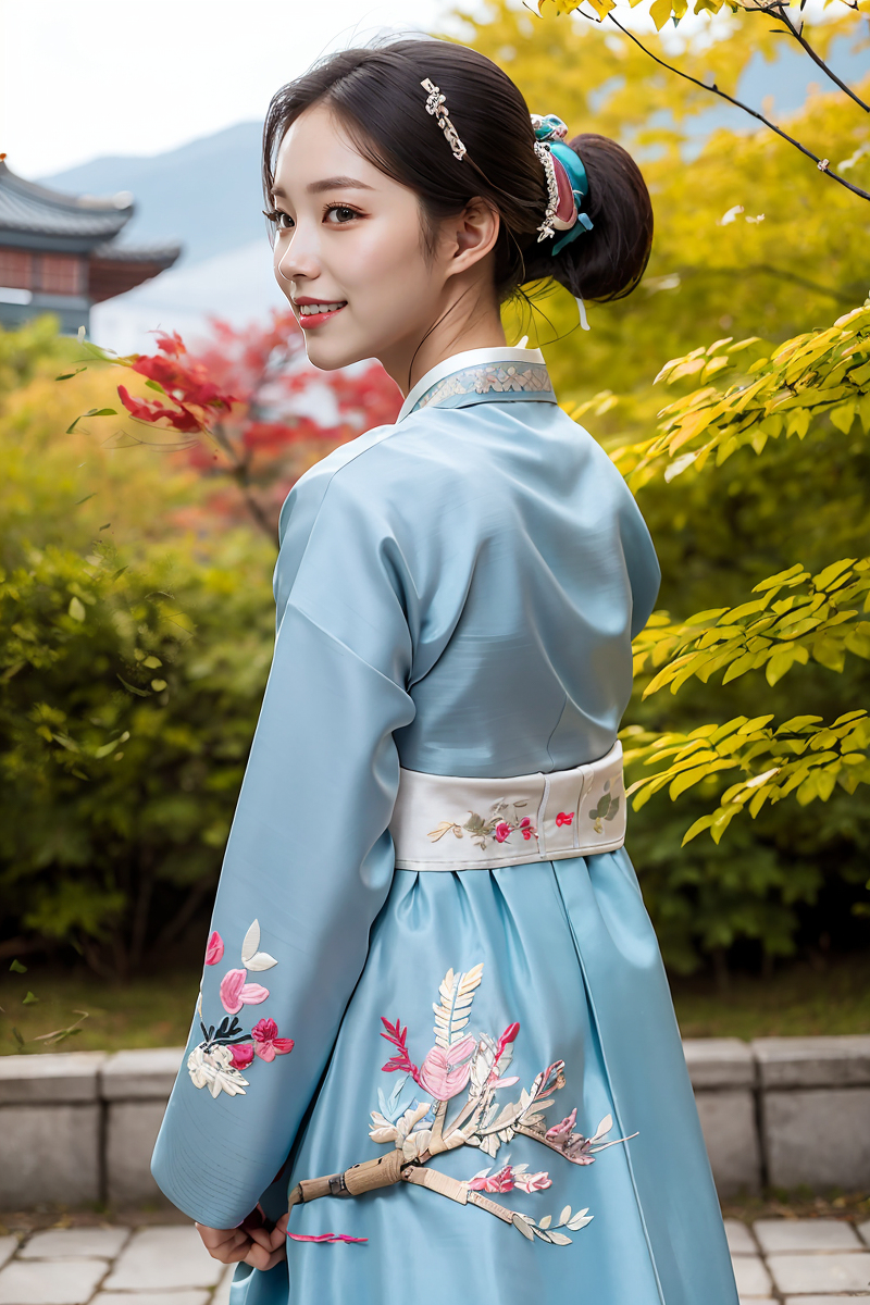 AI生成美女~韓國美女著韓服