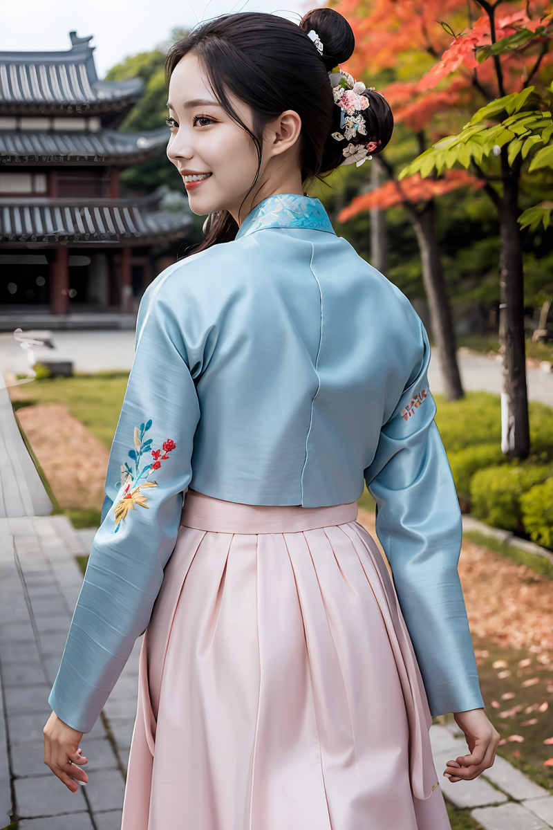 AI生成美女~韓國美女著韓服