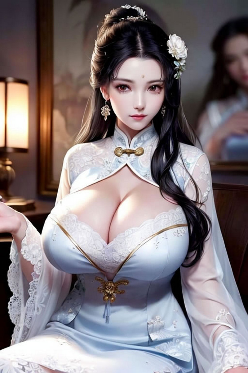 AI生成古裝閨閣里的大家閨秀人體美圖6