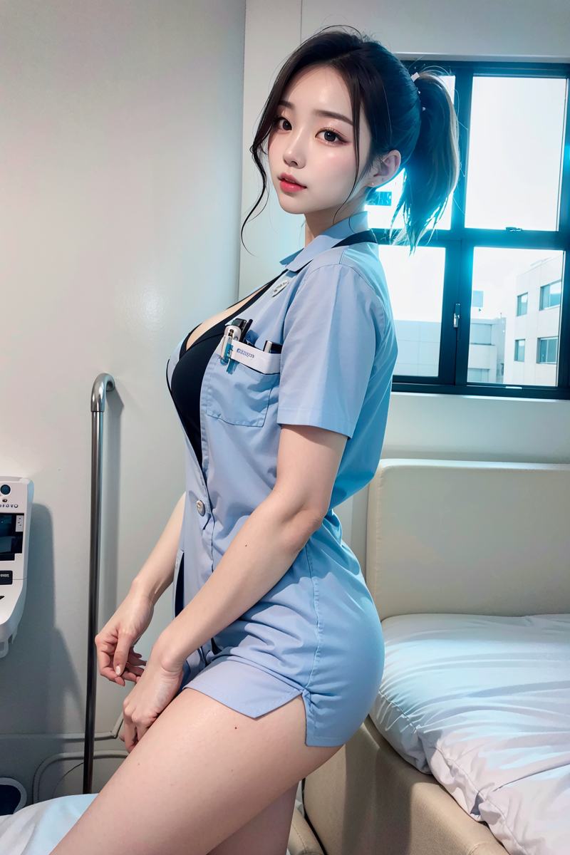 AI生成美女~韓國性感護理師Korean Nurses at hospital