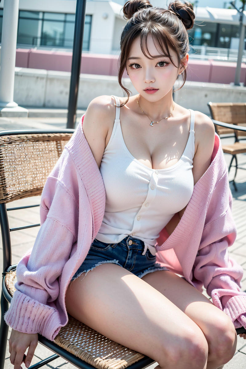 AI生成美女~與爆乳韓國女友逛主題樂園Themepark with korean girlfriend