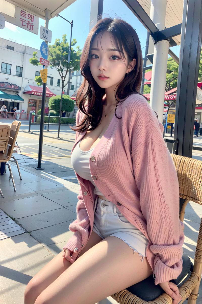 AI生成美女~與爆乳韓國女友逛主題樂園Themepark with korean girlfriend