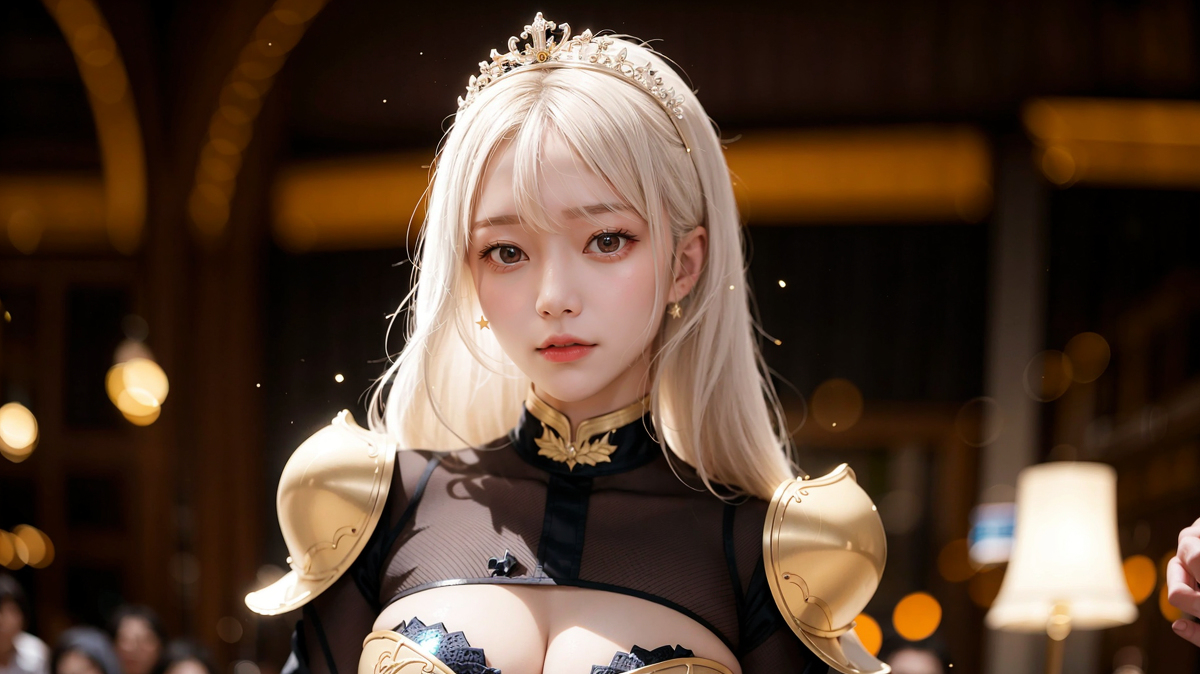 AI生成美女~城堡裡的金髮公主Blonde princess at castle