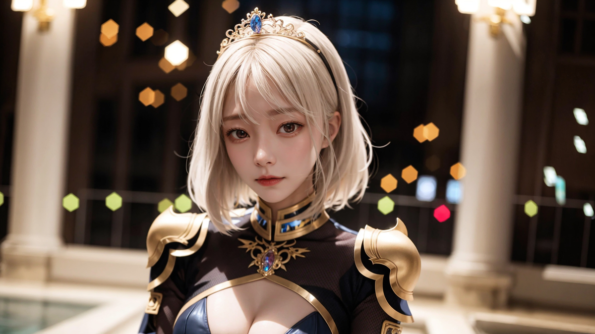 AI生成美女~城堡裡的金髮公主Blonde princess at castle