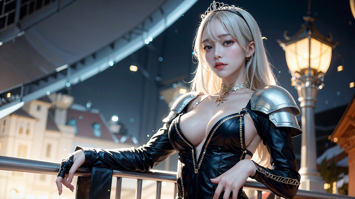 AI生成美女~城堡裡的金髮公主Blonde princess at castle