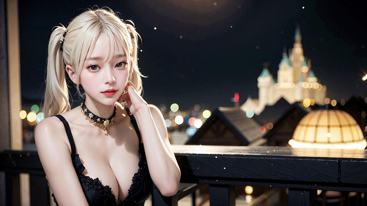 AI生成美女~城堡裡的金髮公主Blonde princess at castle