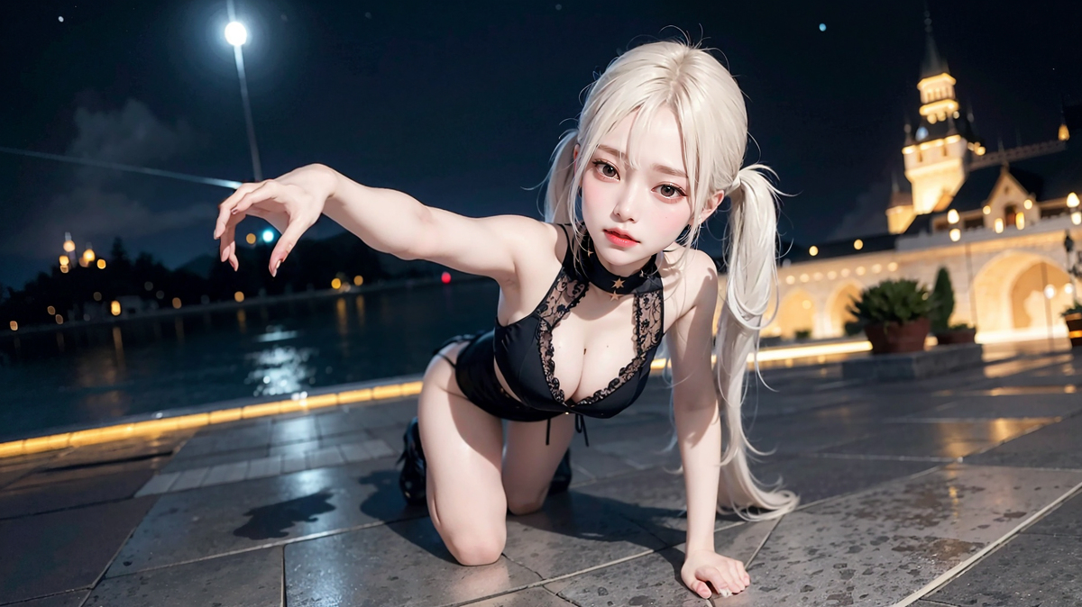 AI生成美女~城堡裡的金髮公主Blonde princess at castle