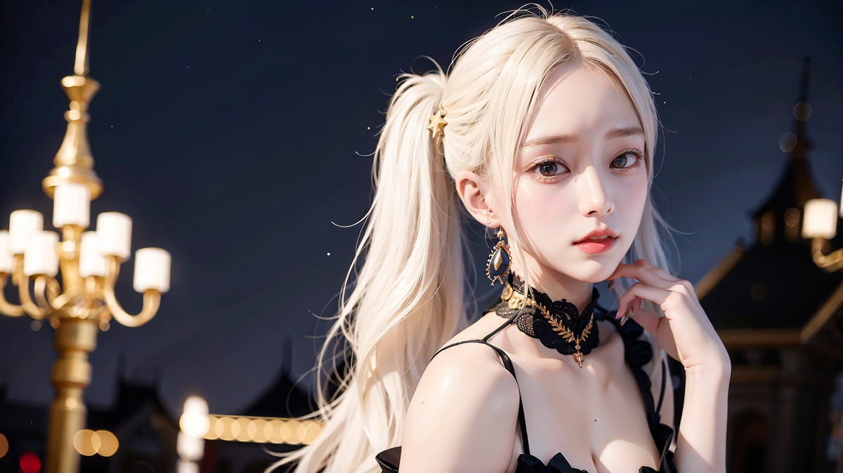 AI生成美女~城堡裡的金髮公主Blonde princess at castle