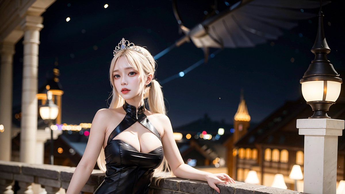 AI生成美女~城堡裡的金髮公主Blonde princess at castle