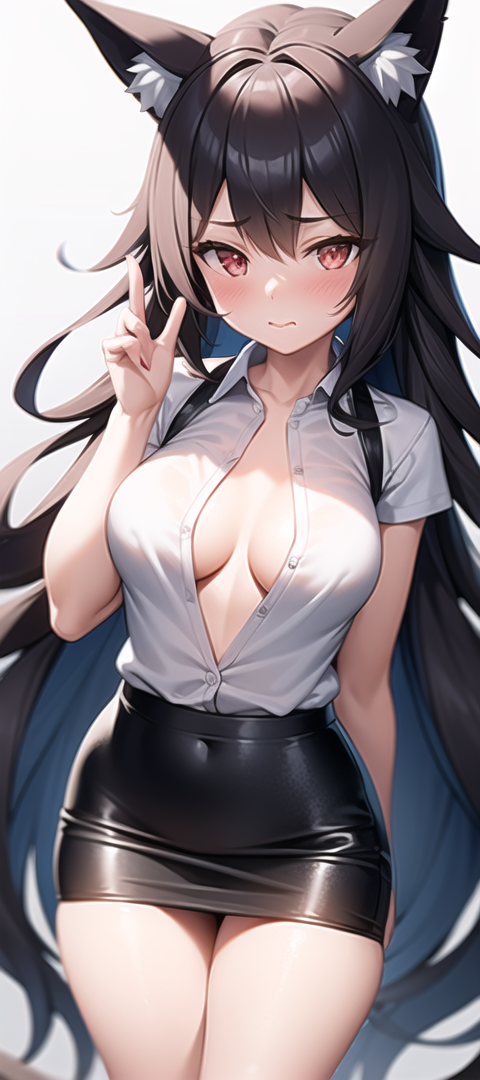 原創二次元AI寫真 狐娘 OL 羞羞臉