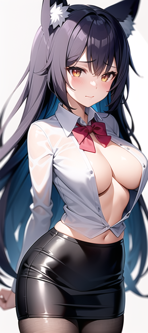 原創二次元AI寫真 狐娘 OL 羞羞臉