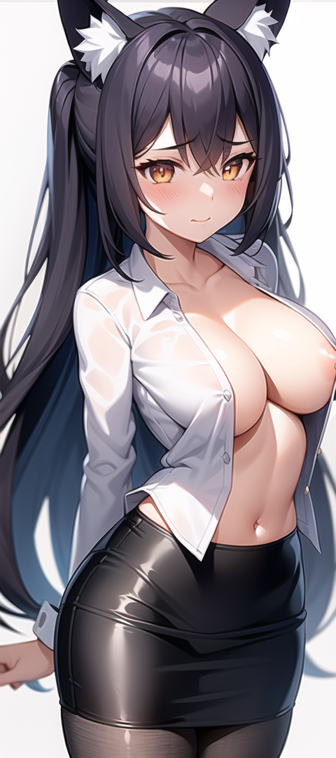 原創二次元AI寫真 狐娘 OL 羞羞臉