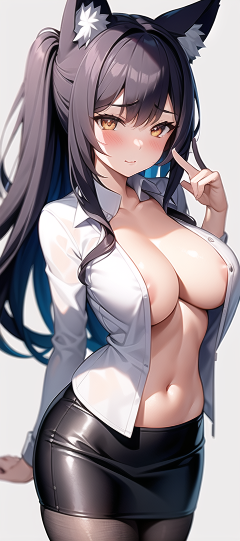 原創二次元AI寫真 狐娘 OL 羞羞臉
