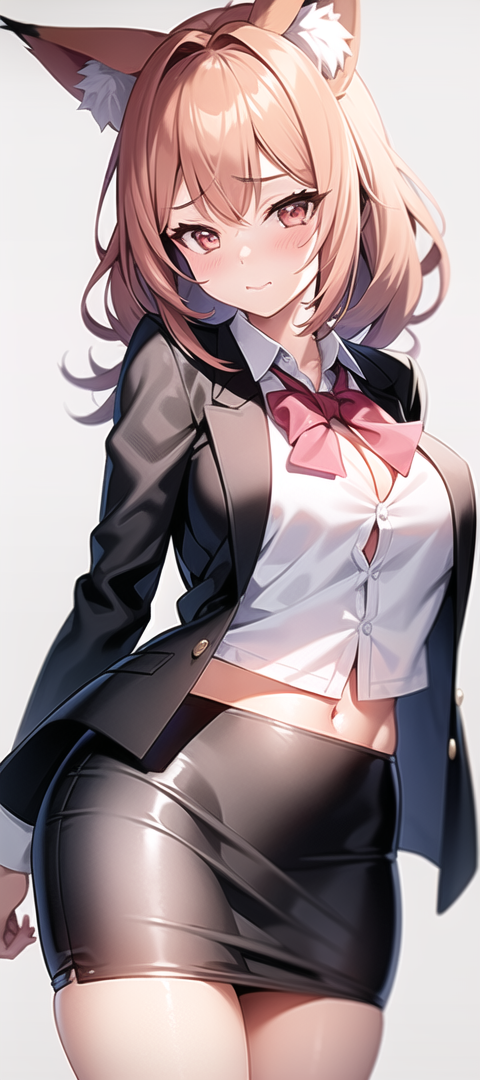 原創二次元AI寫真 狐娘 OL 羞羞臉