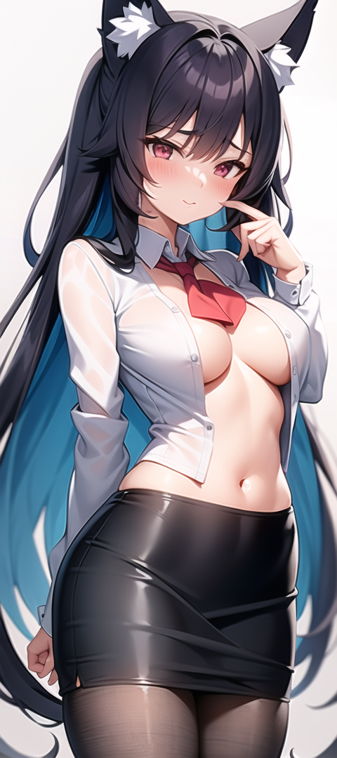 原創二次元AI寫真 狐娘 OL 羞羞臉