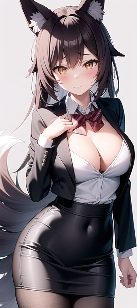 原創二次元AI寫真 狐娘 OL 羞羞臉