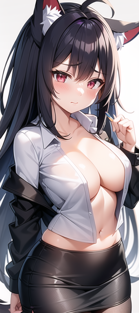 原創二次元AI寫真 狐娘 OL 羞羞臉