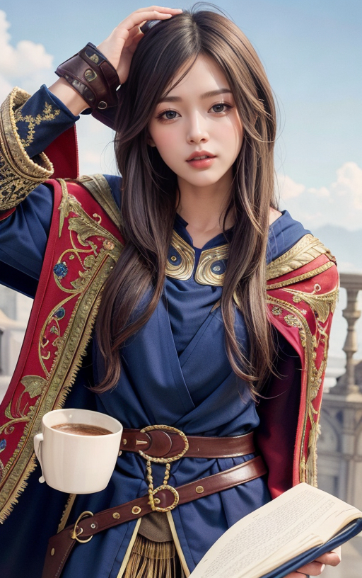 AI生成美女~披風Cloak