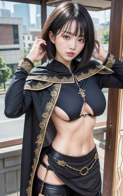 AI生成美女~披風Cloak