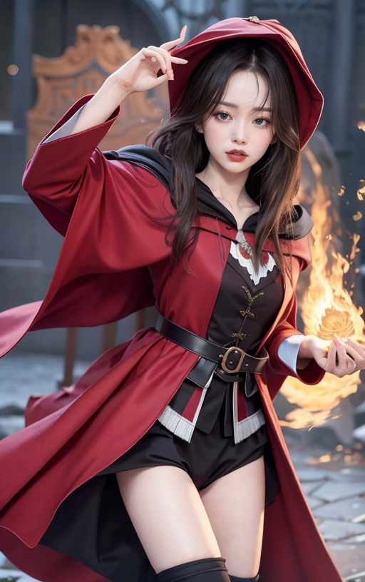 AI生成美女~披風Cloak