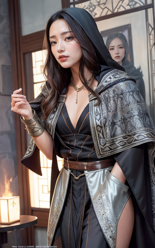 AI生成美女~披風Cloak