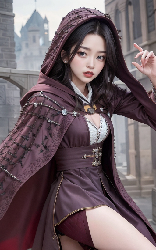 AI生成美女~披風Cloak
