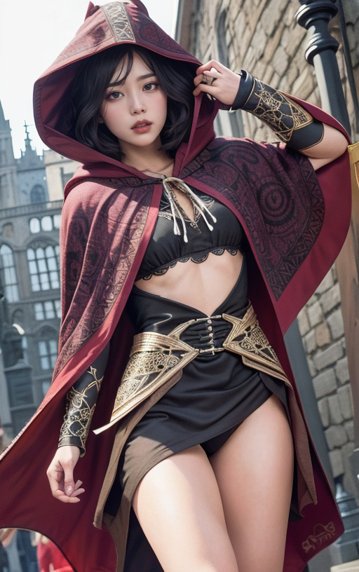AI生成美女~披風Cloak
