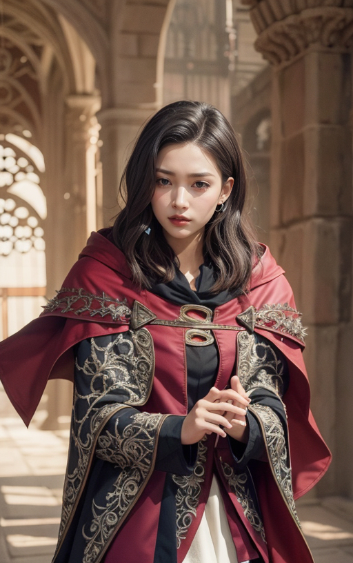 AI生成美女~披風Cloak