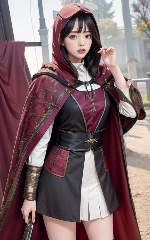 AI生成美女~披風Cloak
