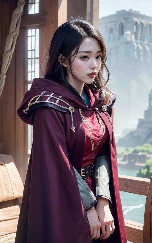 AI生成美女~披風Cloak