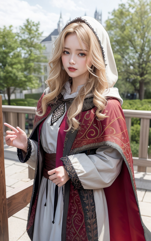 AI生成美女~披風Cloak