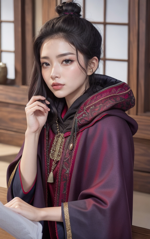 AI生成美女~披風Cloak