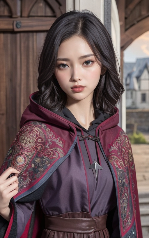 AI生成美女~披風Cloak