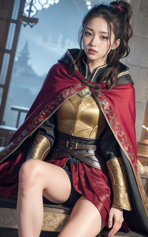 AI生成美女~披風Cloak