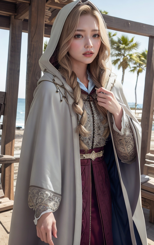 AI生成美女~披風Cloak