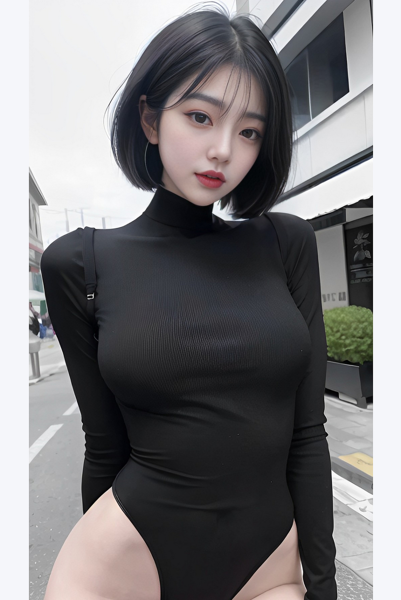 AI生成美女~ショートヘア~白服、黑服、禮服