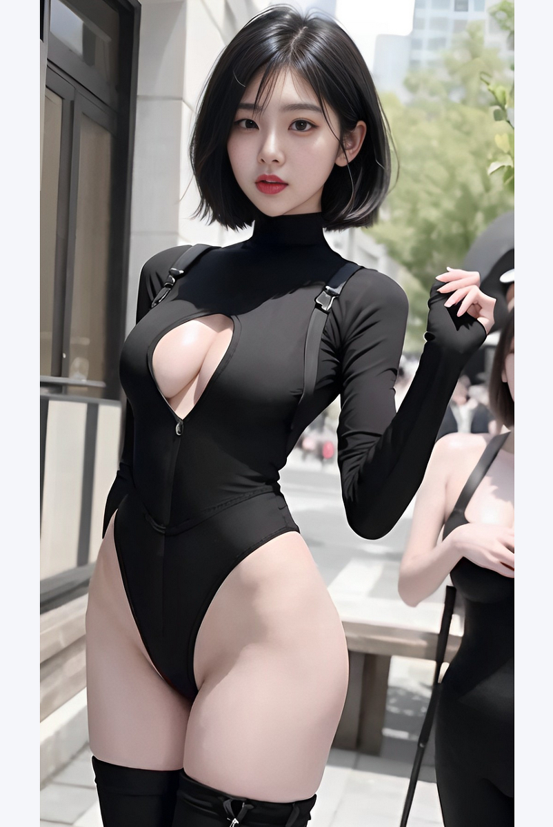 AI生成美女~ショートヘア~白服、黑服、禮服