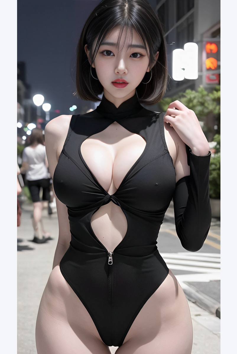 AI生成美女~ショートヘア~白服、黑服、禮服