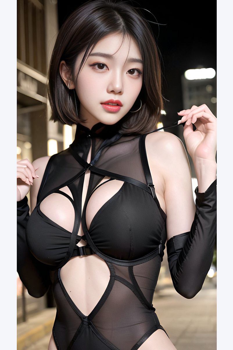 AI生成美女~ショートヘア~白服、黑服、禮服