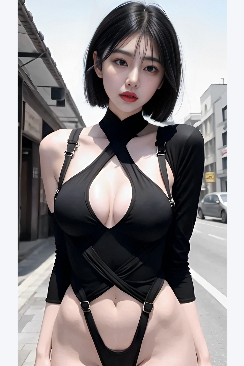AI生成美女~ショートヘア~白服、黑服、禮服