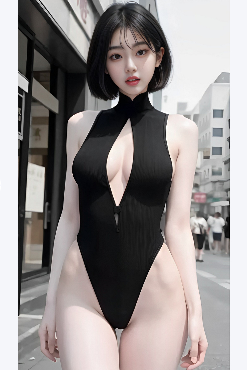 AI生成美女~ショートヘア~白服、黑服、禮服