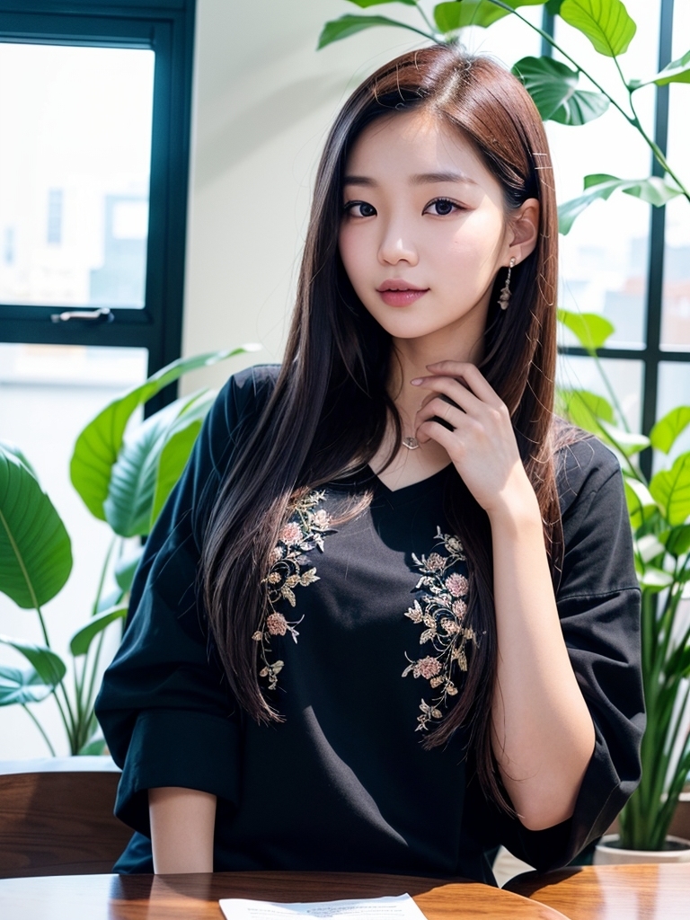 AI生成美女~Cafe, a day off