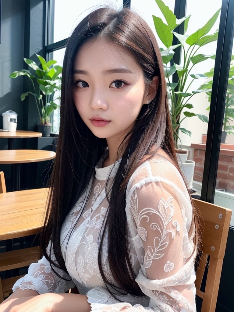 AI生成美女~Cafe, a day off