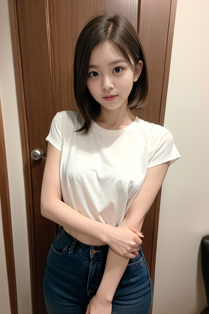 AI生成美女~短髮女孩