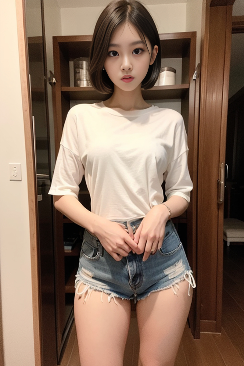 AI生成美女~短髮女孩