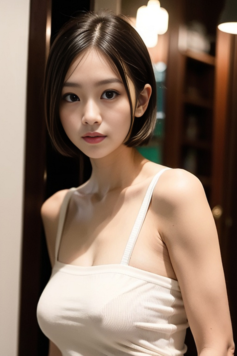 AI生成美女~短髮女孩