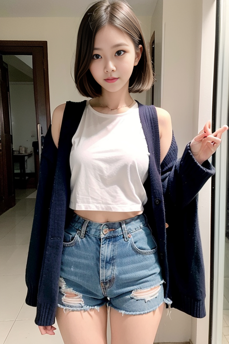 AI生成美女~短髮女孩